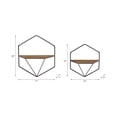 thumbnail image 5 of Wall Mounted Geometric Shelves for Home Decor - Hexagon Hanging Storage Organizer for Living Room, Bedroom, or Entryway - Wall Organizer Storage for Bathroom - Set of 2, 20", 16", Brown & Black, 5 of 12