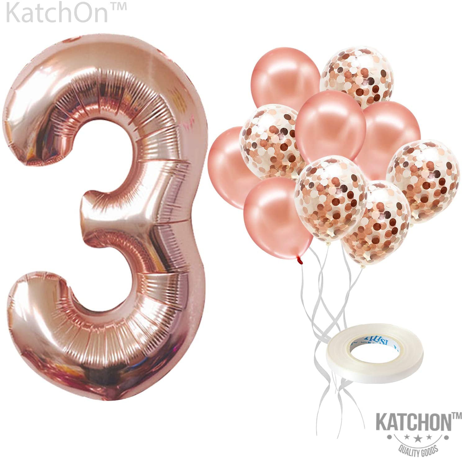 foil Mylar Rose Gold Balloons Party Decorations Rose Gold Party Supplies for Engagement Birthday Baby Shower Wedding 32 Foot Balloons String KatchOn Rose Gold Number 16 Balloons 