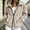 Khaki, variant on Women’s Vertical Ribbed Fuzzy Zip‑Up Jacket, Big Turn‑Down Collar Loose Warm Casual Fall‑Winter Outer Coat Sky Blue L