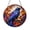 Acrylic 3.5 Inch, variant on Raven Stained Glass Panel with Blue Feathers and Autumn Red Leaves, Circular Wildlife Window Decor Accent