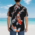 thumbnail image 5 of Cauagu Tricolor Koi Fish Trio Print Hawaiian Shirt for Men,Casual Short Sleeve Button Down Shirts Summer Beach Men's Regular-Fit Short-Sleeve Print Shirt -Large, 5 of 6