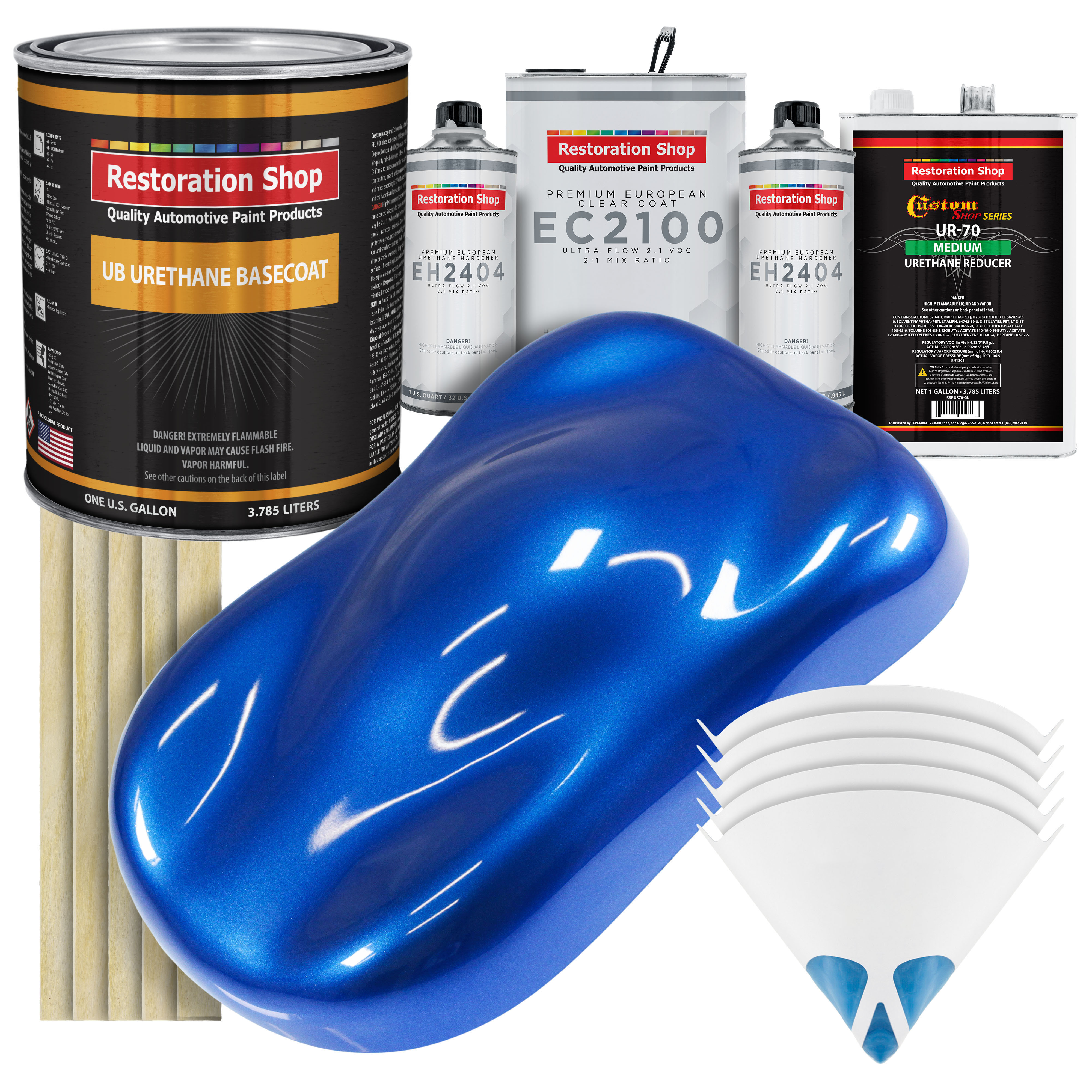 Restoration Shop Daytona Blue Pearl Urethane Basecoat with European Clearcoat Auto Paint