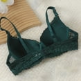 thumbnail image 5 of MGDXOX Women's Mesh Lace Push Up Underwire Bra Padded Adjustable Straps Solid Color Comfortable Everyday Bras Army Green M, 5 of 8