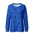 Star Print Basic Sweatshirt for Plus Size Women Round Neck Long Sleeve