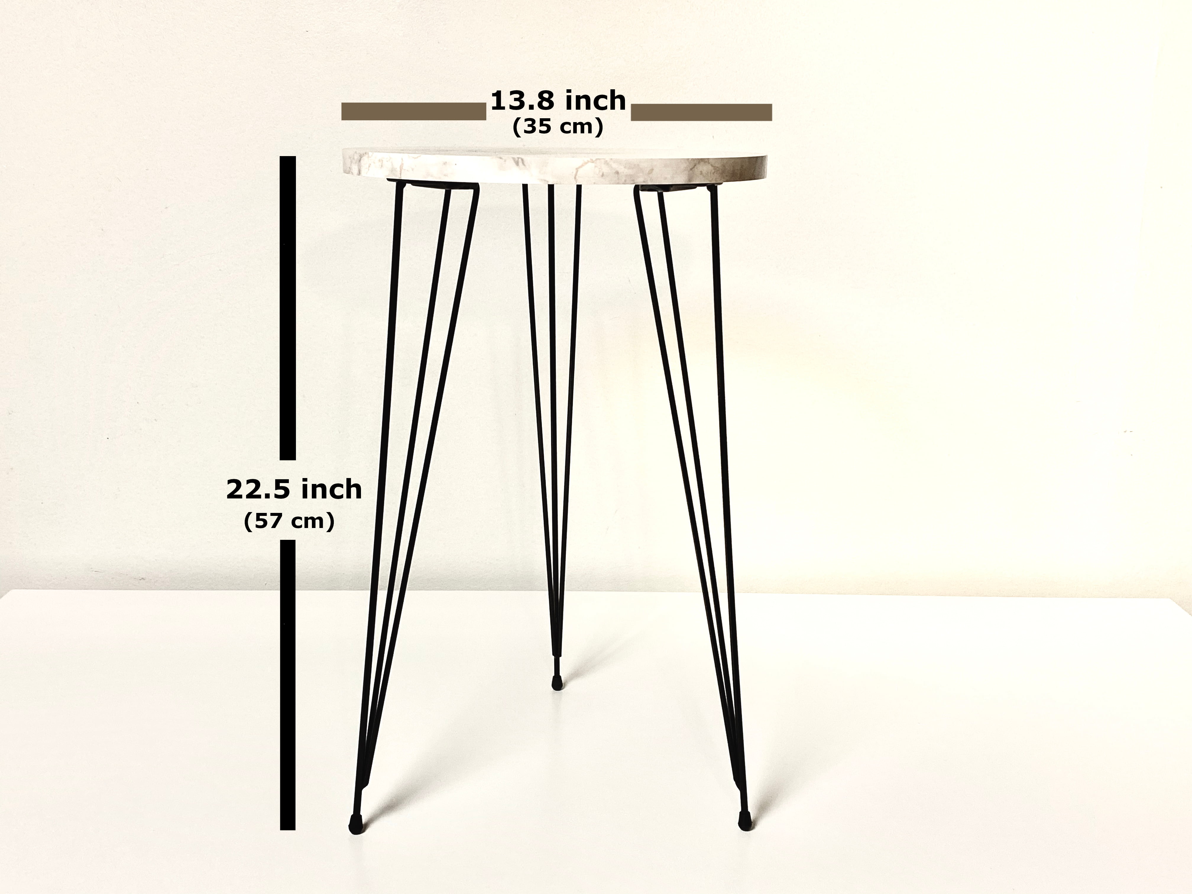 Nightstand Bedside Table with Metal Legs for Bedroom Living Room PAK Home Round Wood Sofa Side Tables for Small Spaces Set of 2 END Table Balcony Office White HIGH Gloss