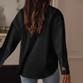 thumbnail image 5 of cocolona Heart-Shaped Button Down Blouses for Women Solid Color Long Sleeve Lapel Shirts Trendy Casual Blouses, 5 of 7