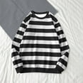 thumbnail image 2 of felwors Oversized Sweatshirt for Women Trendy Crewneck Striped Color Block Tops Loose Long Sleeve Casual Stylish Pullover White, L, 2 of 3