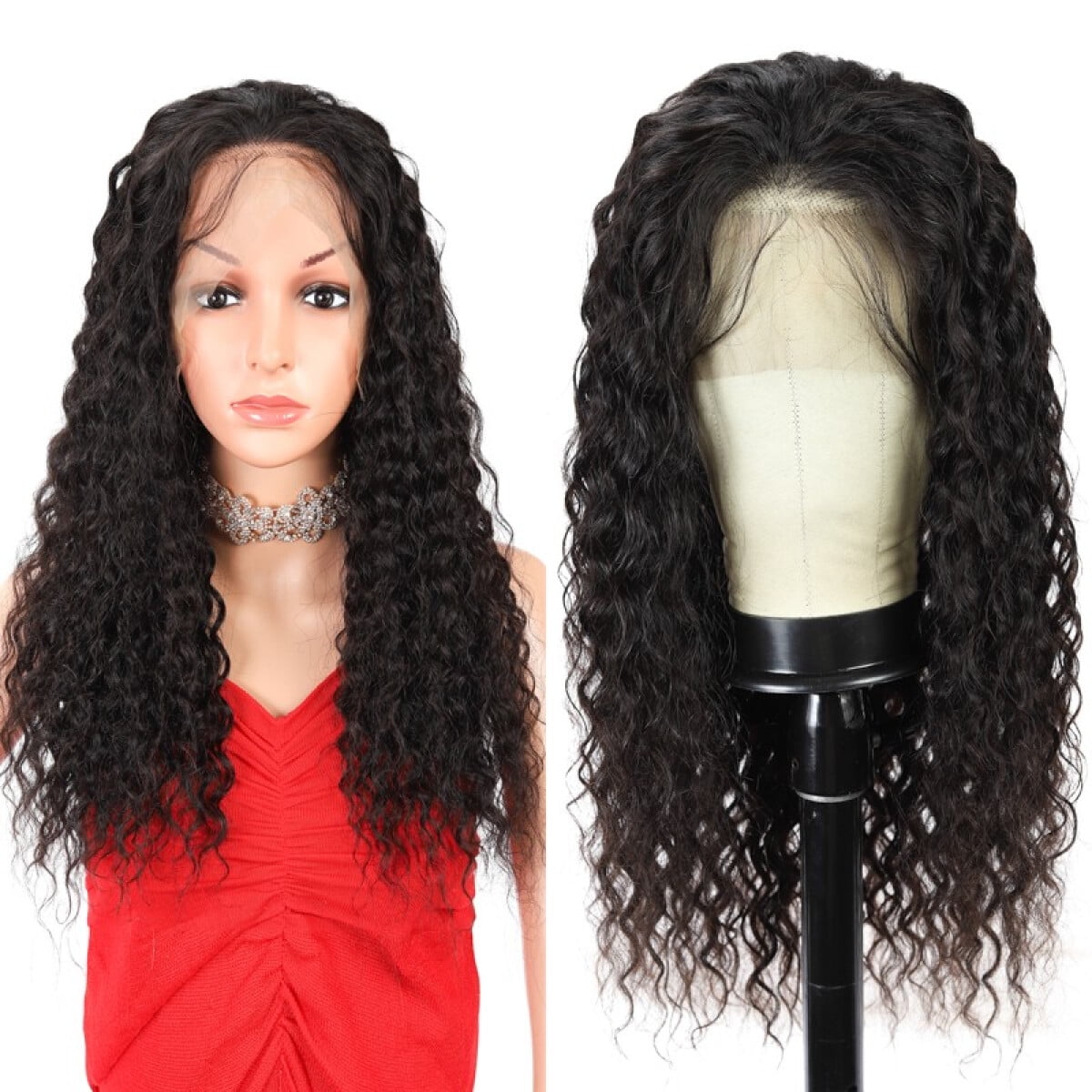 Beroyal Curly Hair Lace Front Wigs Brazilian Virgin Hair Water Wave