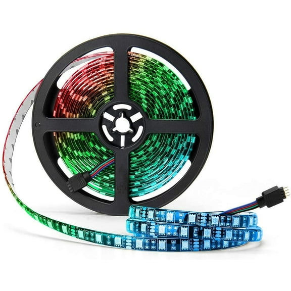 SUPERNIGHT Black PCB 5050 RGB LED Strip Lights Waterproof IP65 Flexible Color Changing Lighting 16.4ft 5M 300 Leds LED Rope Light 60Leds/M