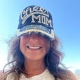 thumbnail image 2 of Popfizzy Womens Cheer Mom Hat, Bling Blue Denim Adult Baseball Hat, 2 of 7