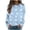 Light Blue, variant on successthop Womens Graphic Sweatshirt Claws Flannel Drop Shoulder Crewneck Long Sleeve Sweaters Fall Tops Print Clothes