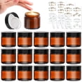 thumbnail image 1 of Bocaux en Verre de 2oz avec Couvercles Lot de 16 - Bocaux à Bougie en Verre Ronds Vides Portables Ambrés avec Couvercles/conteneurs de Stockage Alimentaire/conteneurs de Beurres Corporels/poteaux de Beurre Corporel (2 fl. oz, Ensemble de 16), 1 of 7