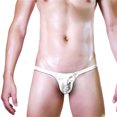 thumbnail image 1 of toraway Men's Underwear Fit Translucent Ice Silk Low Waist Buckle G String Pants T Pants One Size, 1 of 3