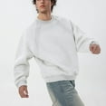 thumbnail image 5 of RYDCOT Men's Oversized Fleece Sweatshirt Long Sleeve Crewneck Casual Pullover Tops Solid Color Loose Fitting Sweatshirts Big & Tall 4XL Gray, 5 of 9