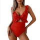 thumbnail image 2 of Tankini de moda para mujer, color sólido con cojín en el pecho y sin soporte de acero, traje de baño holgado con cordón dividido, traje de baño de dos piezas para mujer, trajes de baño tankini para mu, 2 of 2