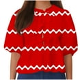 thumbnail image 1 of Camisetas de Manga Corta para las Mujeres Lanterna Manga Corbata Plisado Cuello Redondo, Casual Recortado Camiseta Top para Gimnasio Y Diario, 1 of 5
