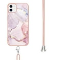 thumbnail image 3 of iPhone 11 Case, iPhone 11 Case Marble, Allytech Flexible Rubber Slim Fit Lightweight Shoulder Strap Lanyard Anti-scratch Shockproof Heavy Duty Protection Back Cover for Apple iPhone 11 6.1", Pink, 3 of 4