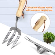 WORKPRO Garden Tools Set, 7 Piece Stainless Steel Heavy Duty Gardening Tools with Wooden Handle