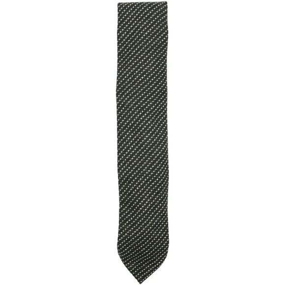 Eton Cravate à Rayures Tissées en Laine Vert Foncé / Blanc pour Homme - Taille Unique