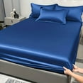 1 Simple Modern Satin Solid Color Fitted Sheet, Solid Color Ice Silk