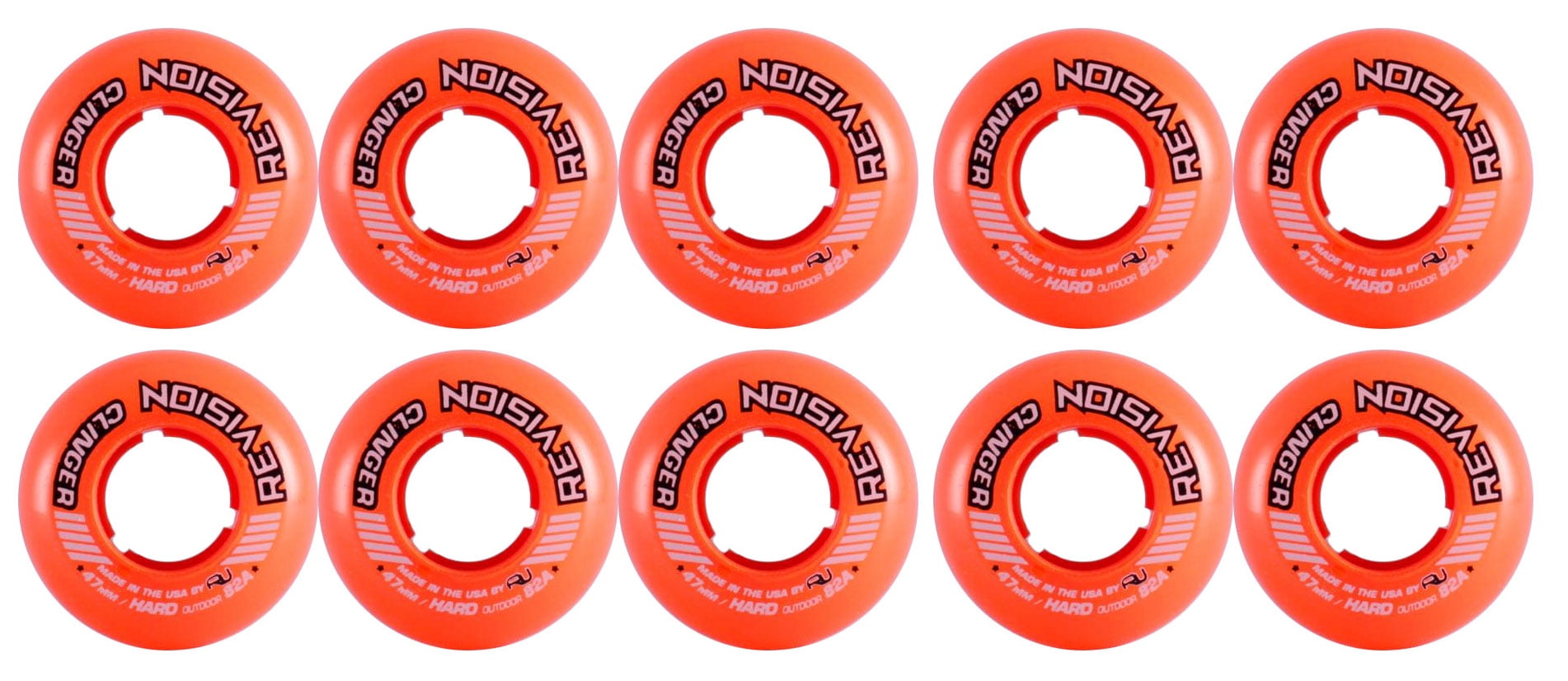Revision Wheels Inline Roller Hockey Clinger Goalie Orange 47mm 82A 10Pack