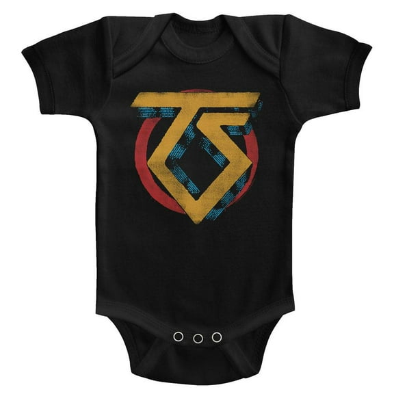 Twisted Sister Vintage TS Logo Black Infant Baby Romper