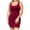 Burgundy, variant on Women's Plus Size Solid Sleeveless Bodycon Cami Top Dress