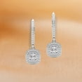 thumbnail image 4 of Diamond Dangle Earring| 2 Ct IGI Certified Cushion Shape Lab Grown Diamond Dangle | 14K White Gold | Freyde Double Halo Lab Diamond Earring| Prong Setting | FG-VS1-VS2 Quality | Friendly Diamonds, 4 of 6
