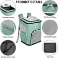 thumbnail image 2 of PETIMI Cat Carrier Backpack -  Green - 17.5"x13"x11" - Fits Under Most Airline Seats, 2 of 8