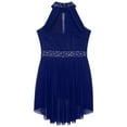 thumbnail image 6 of Alvivi Kids Girls Rhinestone Lyrical Dance Dress Figure Ice Skating Leotard Modern Contemporary Costume Navy Blue 10, 6 of 7