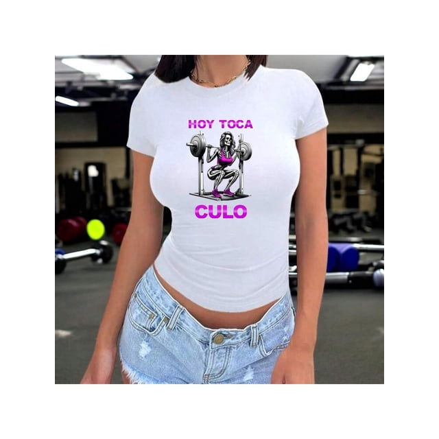 Playera Divertida Para Gimnasio Hoy Toca C*** Playera Para hacer Ejercicio Color Blanco Talla Chica Marca Emil SaEs