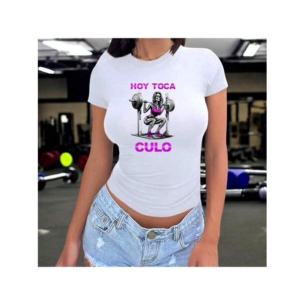 Playera Divertida Para Gimnasio Hoy Toca C*** Playera Para hacer Ejercicio Color Blanco Talla Extra Grande Marca Emil SaEs