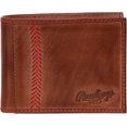 thumbnail image 1 of Wallet Rawlings bordado en piel curtida con puntadas de béisbol, 1 of 6