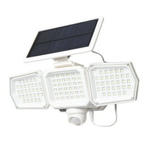 Westinghouse 2000 Lumen LED Triple Head Solar Security Light, Motion Activated in White Finish, 103-Degree Beam Spread