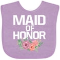 thumbnail image 3 of Inktastic Maid of Honor with Flower Illustration Girls Baby Bib, 3 of 4