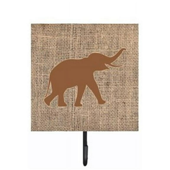 Carolines Treasures BB1011-BL-BN-SH4 Elephant Burlap and Brown Leash Or Key Holder