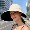 thumbnail image 4 of CSStudio UPF 50+ Wide Brim Sun Hat, Packable Lightweight Outdoor Bucket Hat with Chin Strap, Adjustable UV Protection Hat for Gardening Hiking Beach, Unisex, 4 of 6