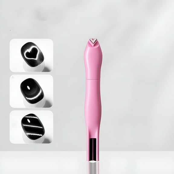RAGUPEL 3-in-1 Magnetic Nail Gel - Cat Eye Polish, Heart Pattern Creator, 13ml UV/LED Curing Formula, For Salon & Home Manicures, Cylinder Magnet Kit, Pink