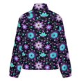thumbnail image 6 of Jackets for Women Winter Coat Jackets Flannel Stand Collar Jacket(Dazzling Flowers,Size:S-4XL), 6 of 7
