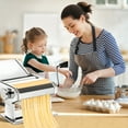 thumbnail image 4 of M Buder Pasta Maker Machine, 9 Adjustable Thickness with 2 Cutting Widths Noodles Maker, Silver, 4 of 9