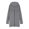 thumbnail image 6 of DHFJKG Womens Zip Up Long Hoodies Solid Color Mid-Length Hooded Coat With Pockets Winter Comfort Coat, 6 of 6
