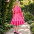 thumbnail image 3 of Halloween Princess Costume for G'irl's, Pink Princess Dress with Heart Bag, Halloween Cosplay Party Outfit & Fancy Dress Up, 3 of 5