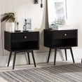 thumbnail image 3 of Walker Edison Mid-century Modern 1 Drawer Nightstand, Set of 2, Black, 3 of 10
