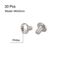 thumbnail image 2 of Tornillos de máquina Unique Bargains, tornillo Phillips M3x5mm, acero inoxidable 304, fijaciones tornillos 30Pcs, 2 of 3