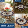 thumbnail image 3 of 4th of July Round Fitted Tablecloth with Elastic Patriotic Stars Independence Day Tablecloths Rustic Wood Table Cover for Kitchen Dinner Memorial Day Party Picnic Fits Tables up to 36"- 44" Diameter, 3 of 6