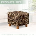 thumbnail image 3 of SCRAWLGOD Fur Leopard Print Footstool Slipcover, Washable Foot Rest Cushion Non Slip Square Slipcover for Ottoman with Elastic Buttom for Living Room, 3 of 7