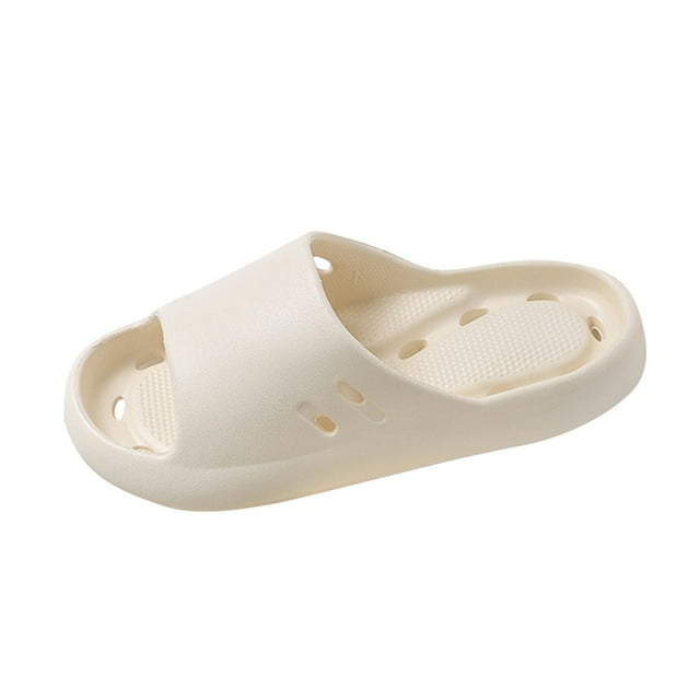 White Comfortable Summer Slippers For Women Leak-Proof Non-Slip And Odor-Resistant For Bathroom And Indoor Use