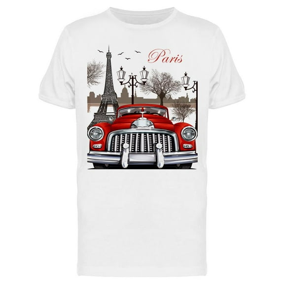 Paris Retro Car T-Shirt Men -Image by Shutterstock, Male Large
