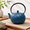 Navy Blue-0.9 Quarts, variant on White 1 Quarts Cast Iron Teapot with Infuser Stovetop Safe Tea Kettle