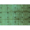 thumbnail image 1 of Ahgly Company Machine Washable Indoor Rectangle Oriental Turquoise Blue Industrial Area Rugs, 5' x 7', 1 of 4